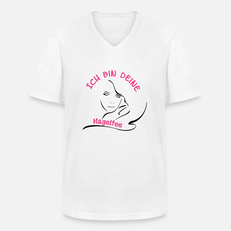 Ich bin deine Nagelfee - Männer-T-Shirt mit V-Ausschnitt - Weiß