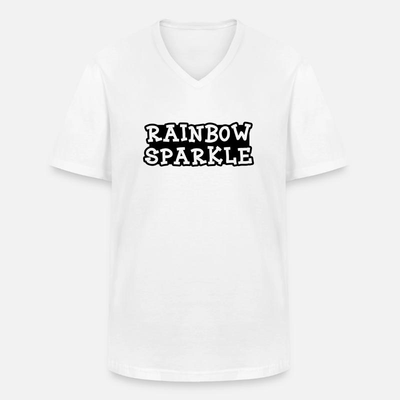Rainbow Sparkle - Männer-T-Shirt mit V-Ausschnitt - Weiß