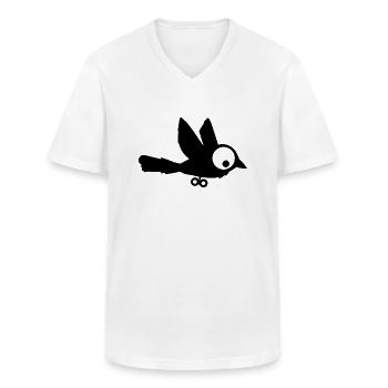 Opwindvogel - Klassiek mannen T-shirt met V-hals - wit - Voor - AI Model Male 185 light (185cm)