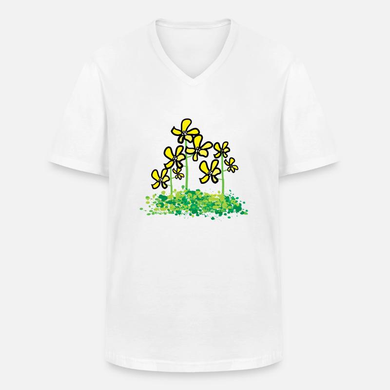 Rapsblüte - Männer-T-Shirt mit V-Ausschnitt - Weiß