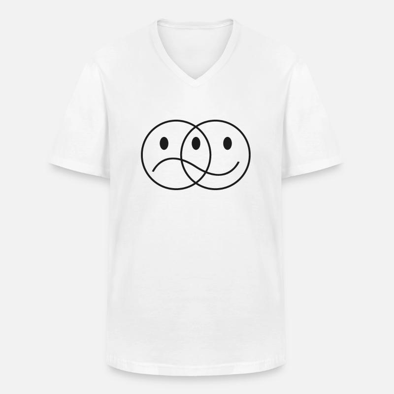 Gutgelaunt oder schlechtgelaunt - Männer-T-Shirt mit V-Ausschnitt - Weiß