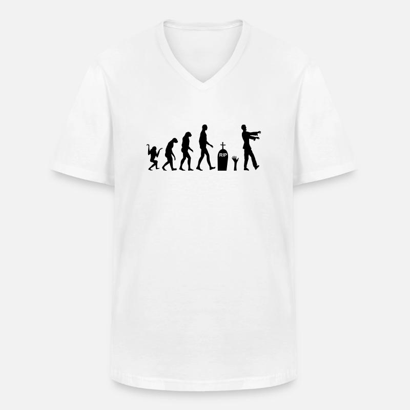 Zombie Evolution 2 - Männer-T-Shirt mit V-Ausschnitt - Weiß