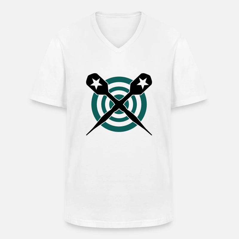 dart - Männer-T-Shirt mit V-Ausschnitt - Weiß