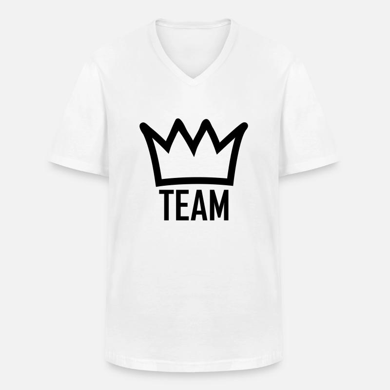 team - Männer-T-Shirt mit V-Ausschnitt - Weiß