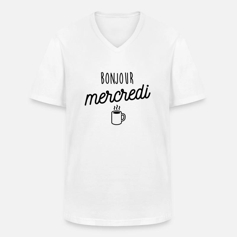 Hallo Mittwoch - Männer-T-Shirt mit V-Ausschnitt - Weiß