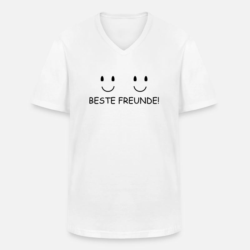 Beste Freunde - Männer-T-Shirt mit V-Ausschnitt - Weiß