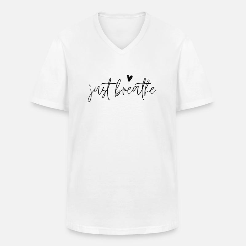 Einfach durchatmen - Männer-T-Shirt mit V-Ausschnitt - Weiß