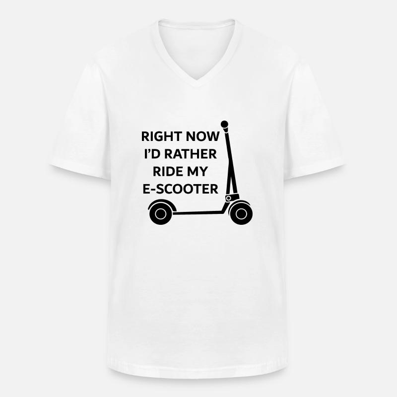 E-Scooter E-Roller Scooter - Männer-T-Shirt mit V-Ausschnitt - Weiß