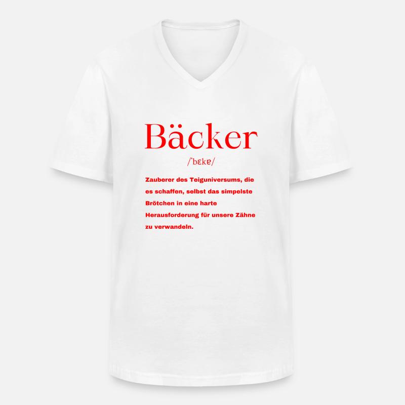 Bäcker Definition - Männer-T-Shirt mit V-Ausschnitt - Weiß