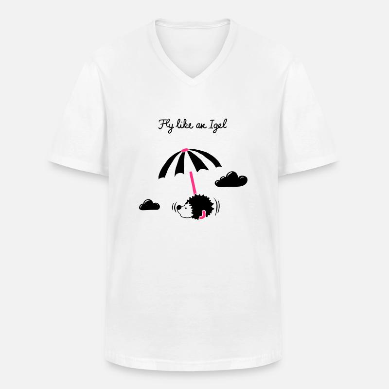 Fly like an Igel - Männer-T-Shirt mit V-Ausschnitt - Weiß