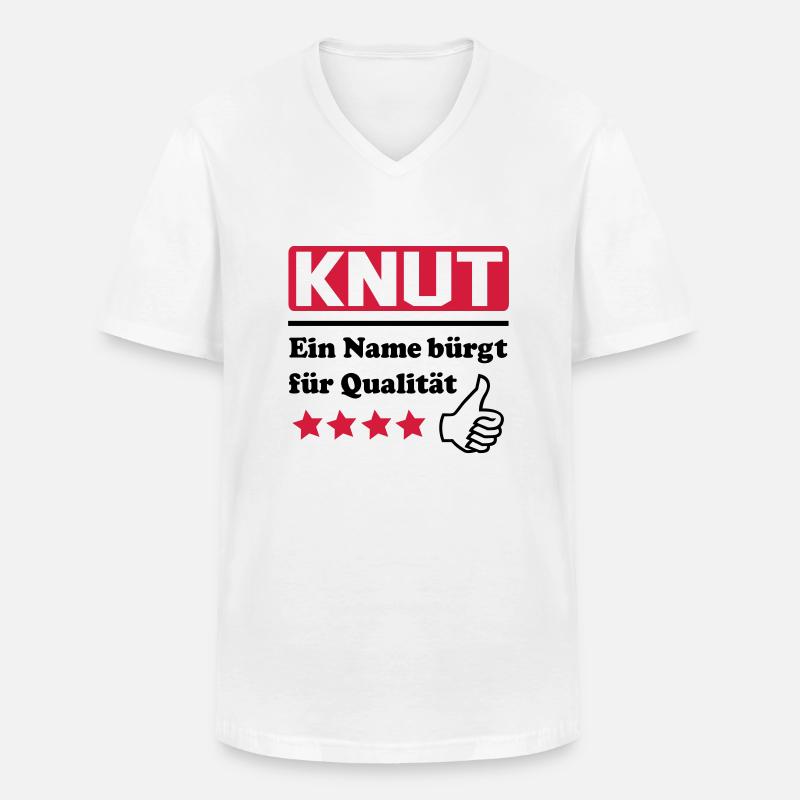 knut - Männer-T-Shirt mit V-Ausschnitt - Weiß