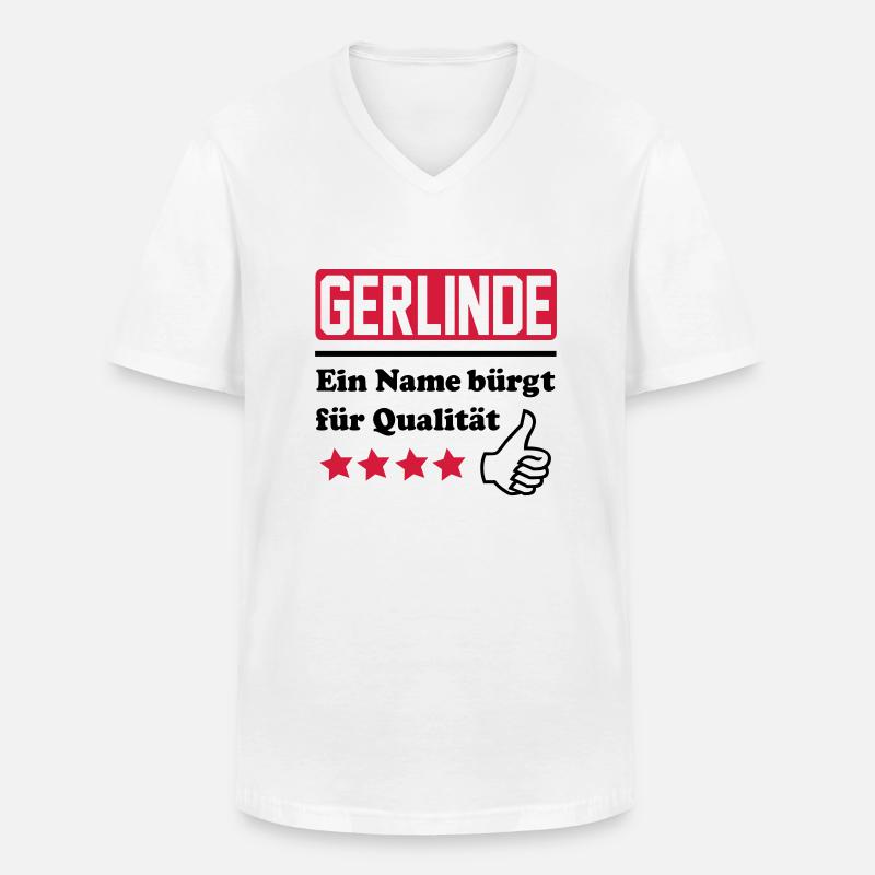 gerlinde - Männer-T-Shirt mit V-Ausschnitt - Weiß