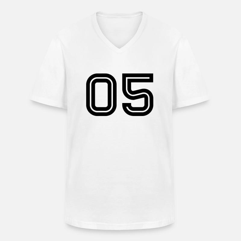 05 Inline - Männer-T-Shirt mit V-Ausschnitt - Weiß