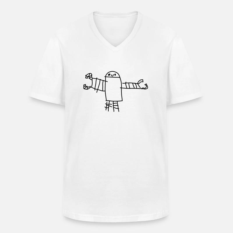 Roboter oskar - Männer-T-Shirt mit V-Ausschnitt - Weiß
