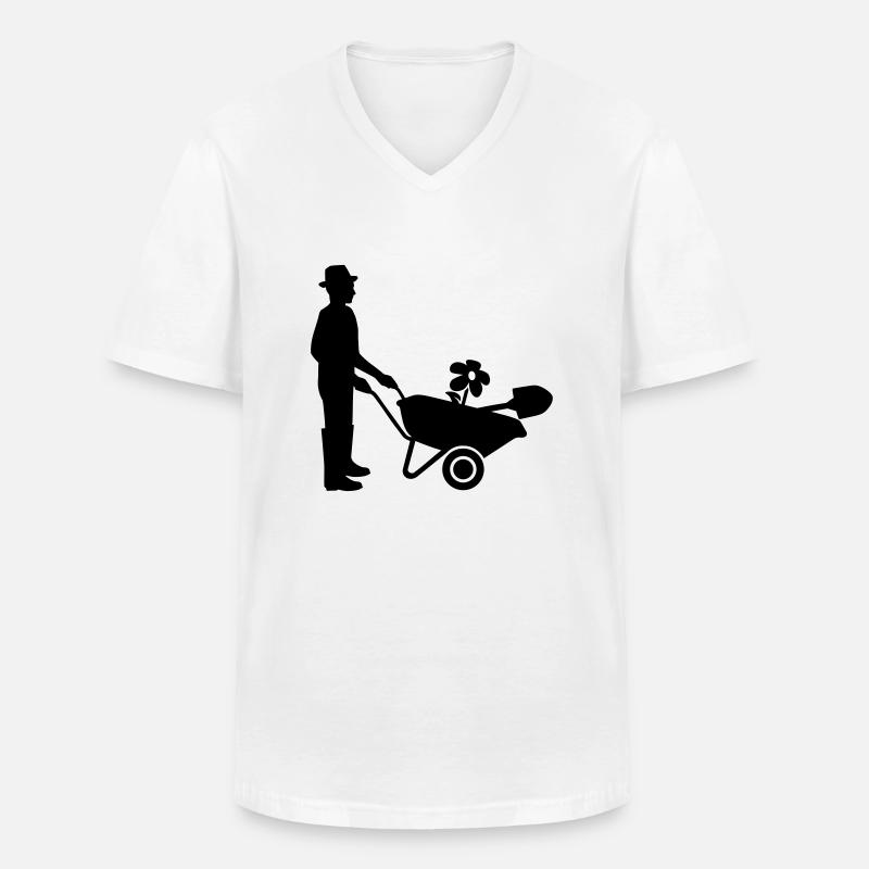 Gärtner - Männer-T-Shirt mit V-Ausschnitt - Weiß