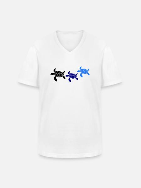 tortoises - Men's V-Neck T-Shirt - white