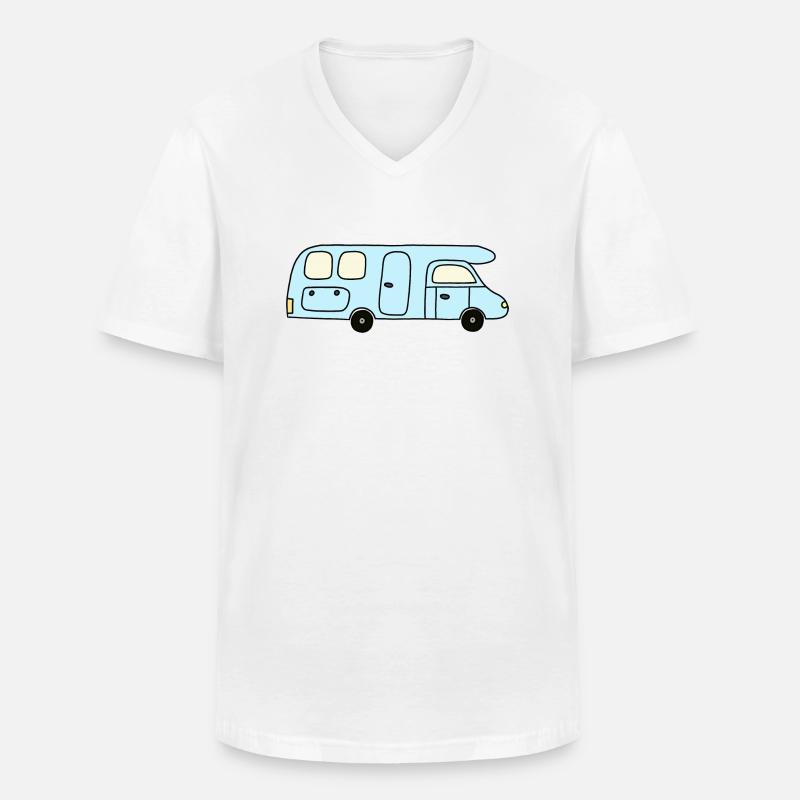 Camper hellblau - Männer-T-Shirt mit V-Ausschnitt - Weiß