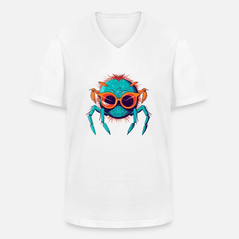 Krake die Spinne - Männer-T-Shirt mit V-Ausschnitt - Weiß