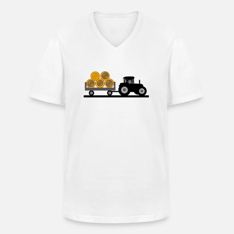 Traktor - Männer-T-Shirt mit V-Ausschnitt - Weiß