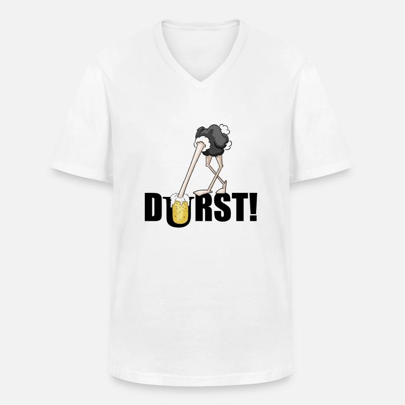 Bier? Durst! - Männer-T-Shirt mit V-Ausschnitt - Weiß