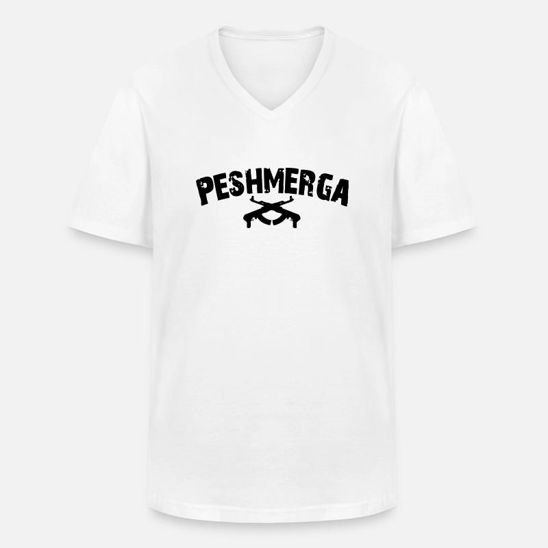 Peshmerga - Männer-T-Shirt mit V-Ausschnitt - Weiß