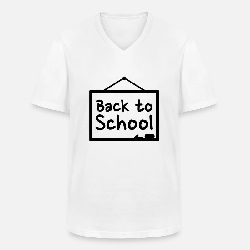 Schule - Männer-T-Shirt mit V-Ausschnitt - Weiß