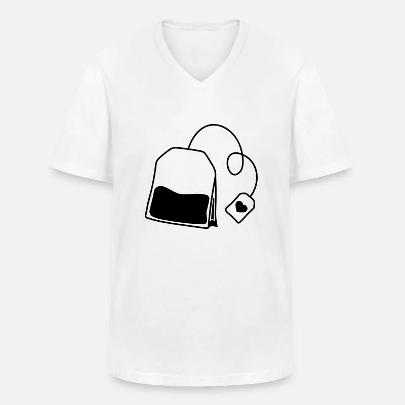 clipart teebeutel tee - Männer-T-Shirt mit V-Ausschnitt - Weiß