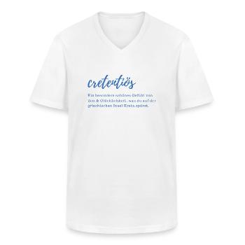 cretentiös = Kreta + dein Gefühl auf der Insel - Männer-T-Shirt mit V-Ausschnitt - Weiß - Vorne - AI Model Male 185 light (185cm)
