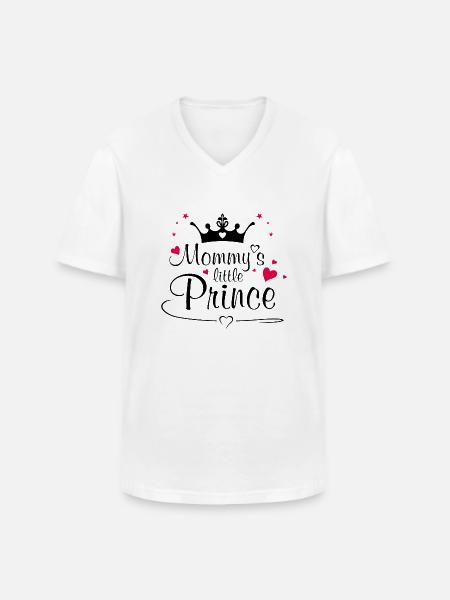 Mommy's prince - Men's V-Neck T-Shirt - white