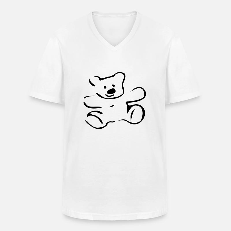 teddybear knut - Männer-T-Shirt mit V-Ausschnitt - Weiß