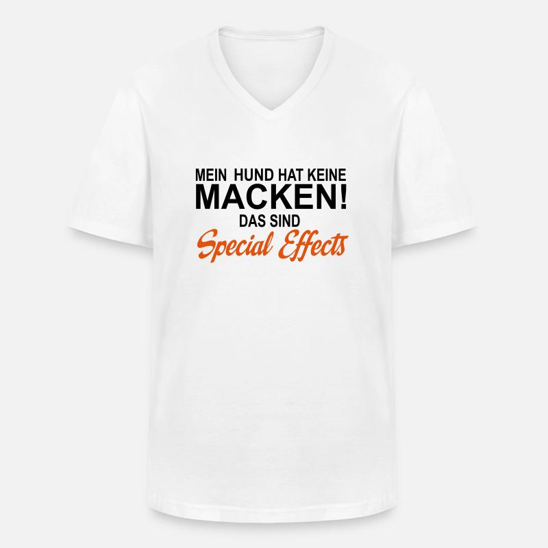 Hund - Männer-T-Shirt mit V-Ausschnitt - Weiß