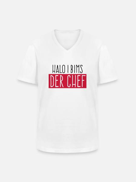 I bims der Chef - Männer-T-Shirt mit V-Ausschnitt - Weiß