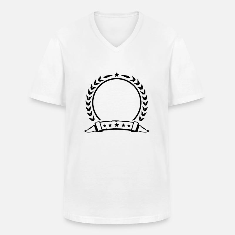 shield_empty_lu1 - Männer-T-Shirt mit V-Ausschnitt - Weiß