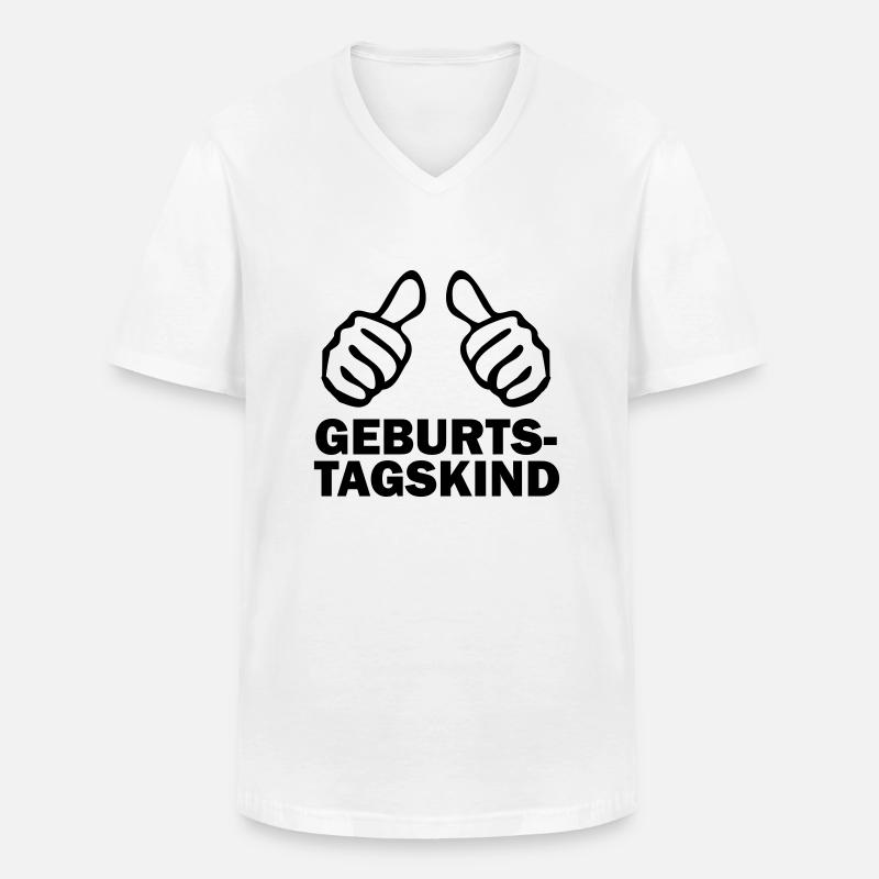 geburtstagskind - Männer-T-Shirt mit V-Ausschnitt - Weiß