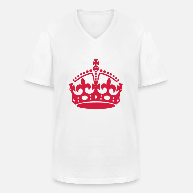 Crown, King, Princess - Männer-T-Shirt mit V-Ausschnitt - Weiß