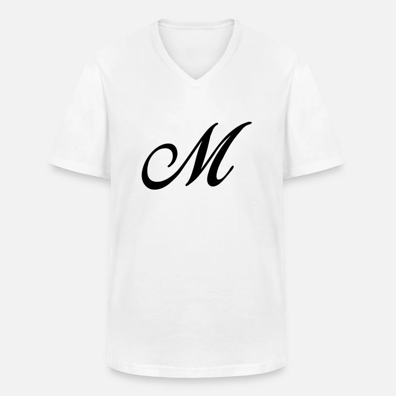 M - Männer-T-Shirt mit V-Ausschnitt - Weiß