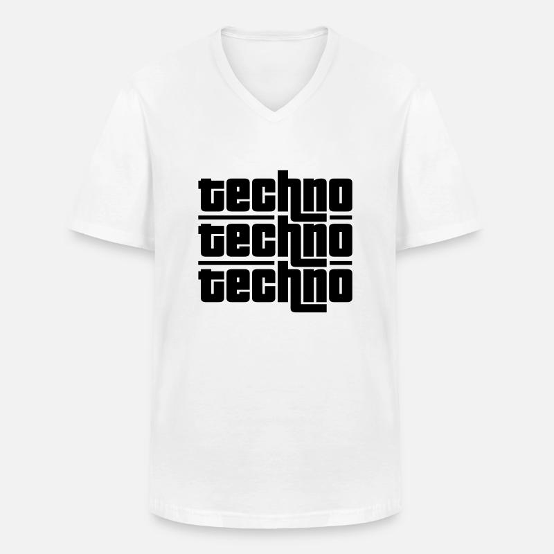 Techno Techno Techno - Men's V-Neck T-Shirt - white