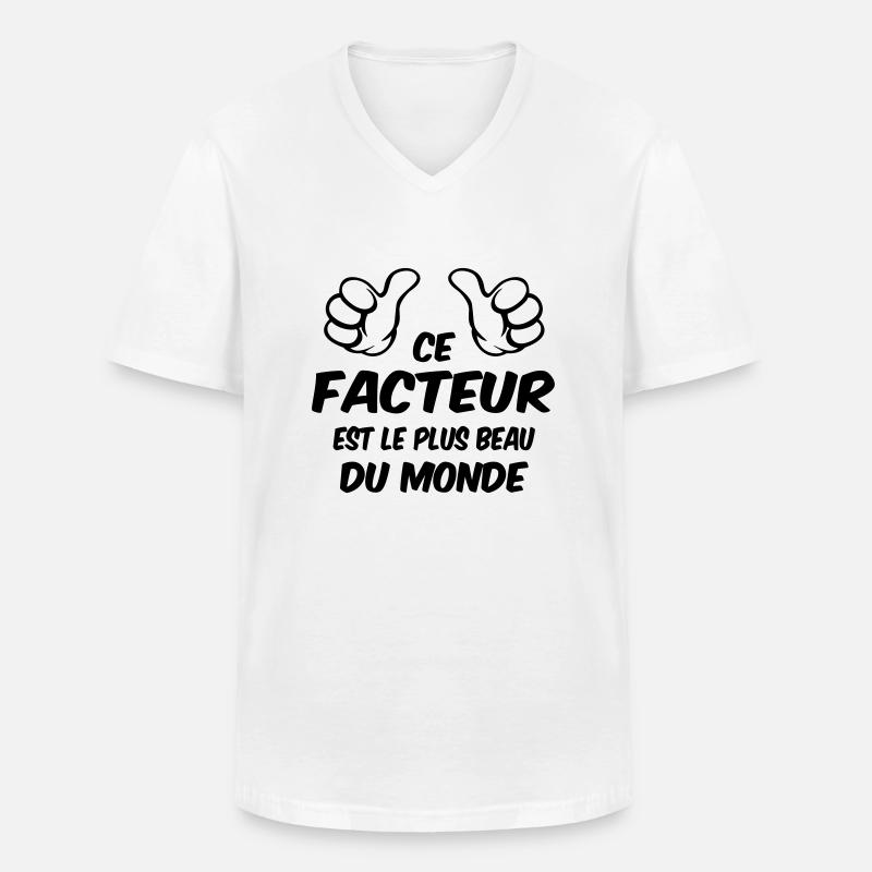 BESTER FAKTOR - Männer-T-Shirt mit V-Ausschnitt - Weiß