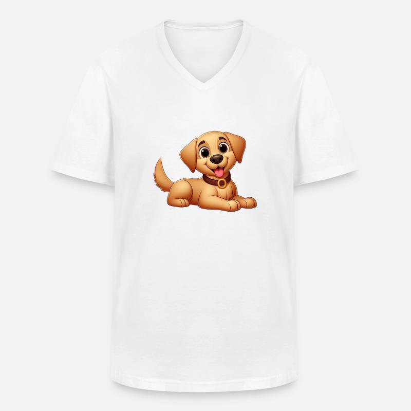 Labrador 10 - Männer-T-Shirt mit V-Ausschnitt - Weiß