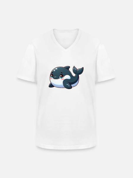 killer whale - Men's V-Neck T-Shirt - white