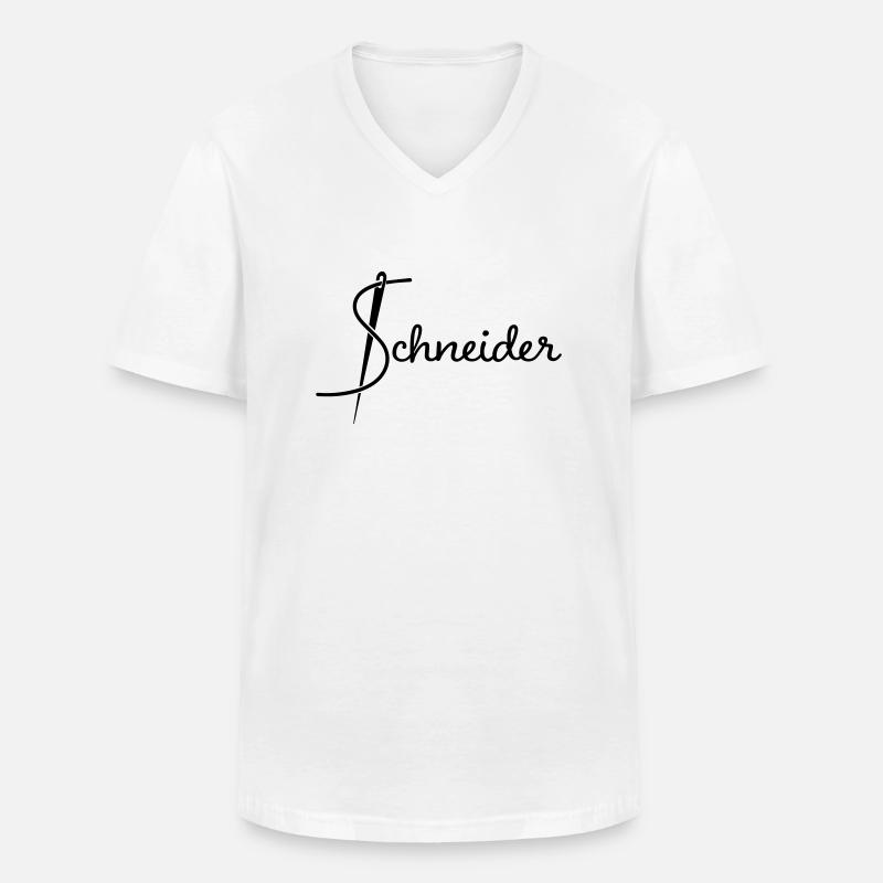 Schneider - Männer-T-Shirt mit V-Ausschnitt - Weiß