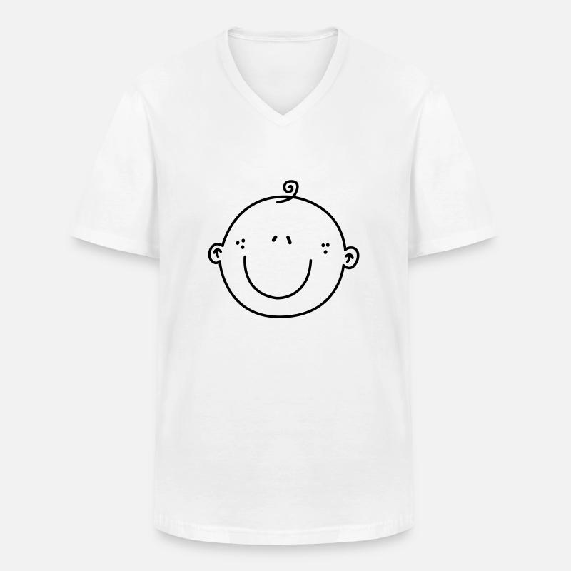 bebis - Männer-T-Shirt mit V-Ausschnitt - Weiß
