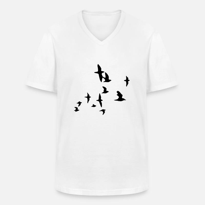 bluearc - birds - Männer-T-Shirt mit V-Ausschnitt - Weiß