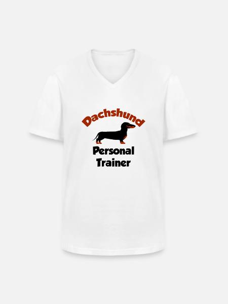 Dachshund - Personal Trainer - Men's V-Neck T-Shirt - white