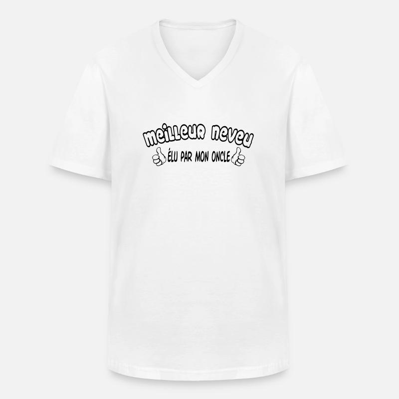 BESTER Neffe - Männer-T-Shirt mit V-Ausschnitt - Weiß