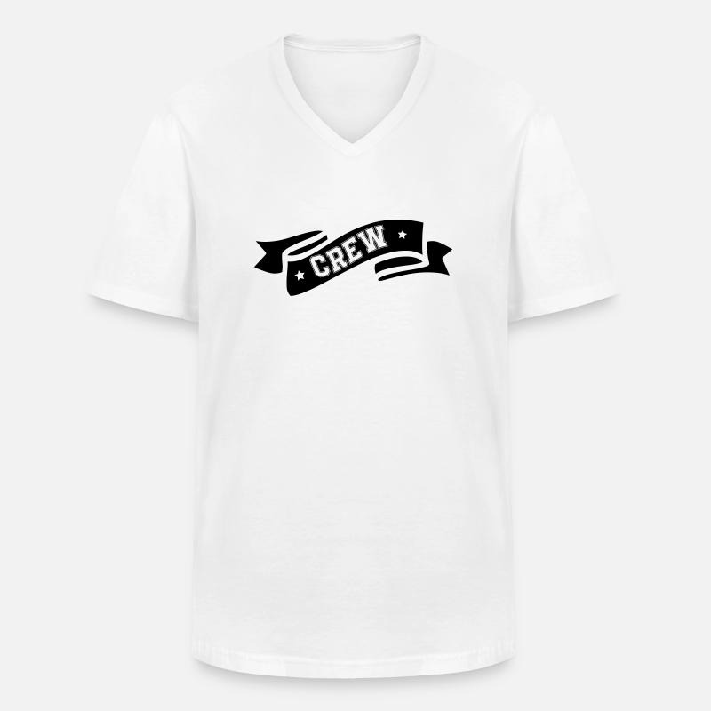 Crew - Männer-T-Shirt mit V-Ausschnitt - Weiß