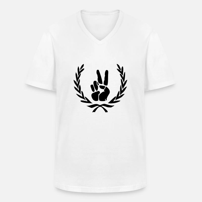 Sieger / Erster / Winner - Männer-T-Shirt mit V-Ausschnitt - Weiß