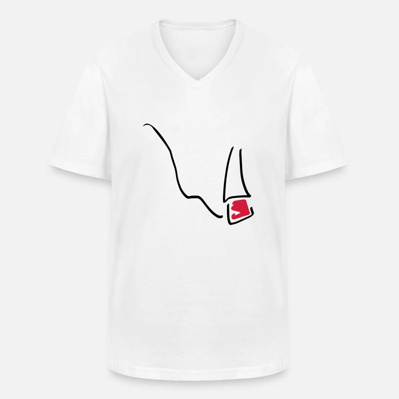 cigarette_01 - Männer-T-Shirt mit V-Ausschnitt - Weiß