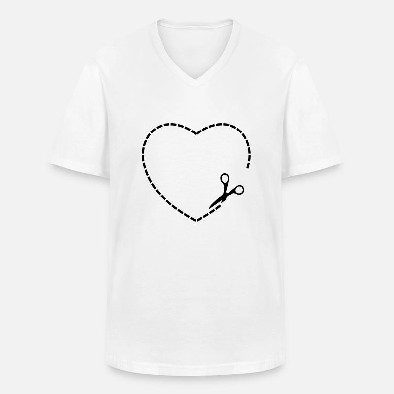 herz - Männer-T-Shirt mit V-Ausschnitt - Weiß