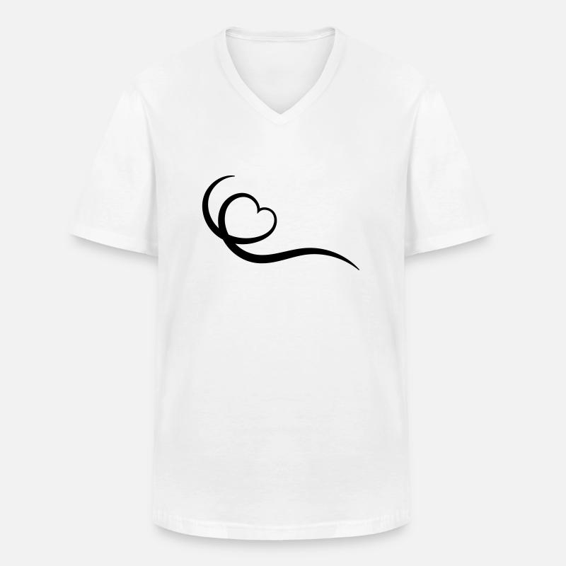 Herz - Männer-T-Shirt mit V-Ausschnitt - Weiß